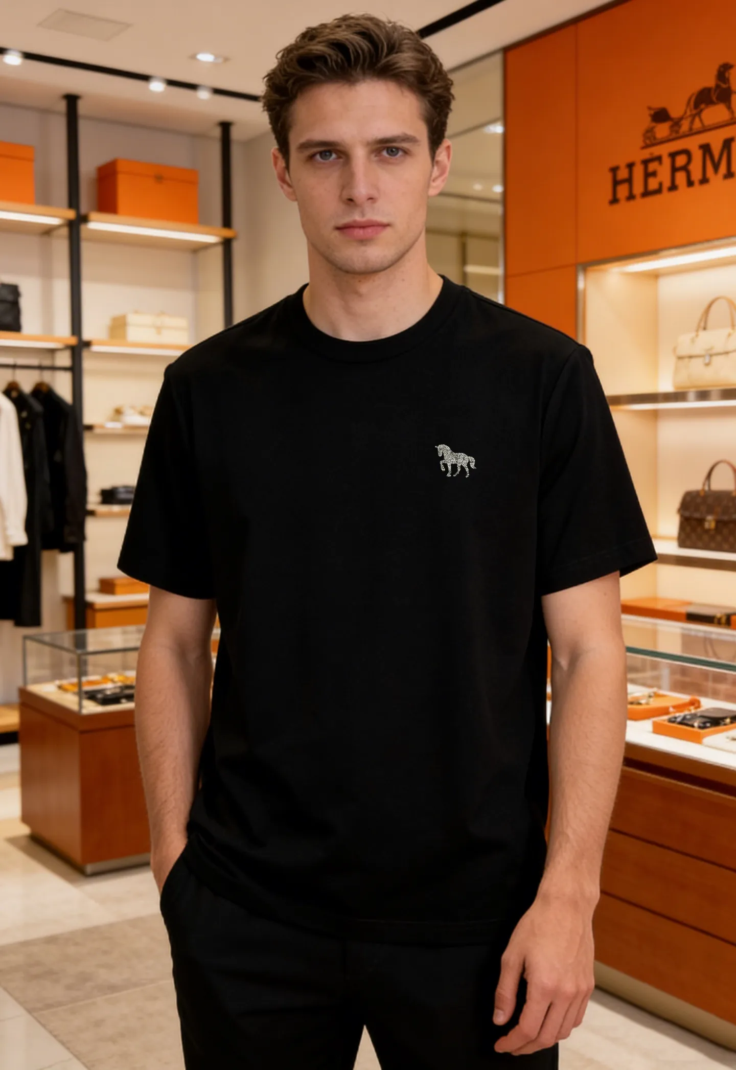⚜️ T HERMES， ， ， 。 ， ✨ + ， ， OK！Black White Versatile， ， 。HERMES Quality ， T ！ ！Sizes：M-3XL ❗️（S 4XL ）175/145 XL